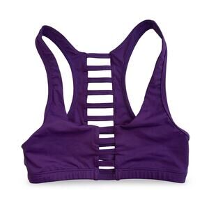 Victoria’s Secret PINK Purple Strappy Back Sports Bra XS Racerback Caged Style
